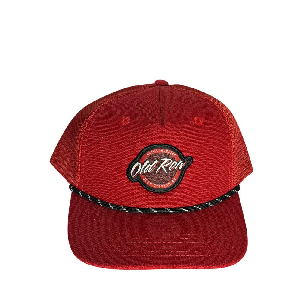 Old Row Red Rope Trucker Snapback Hat Adjustable Cap NWT One Size Adult